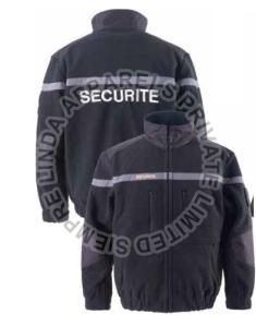 Mens Black Security Polar Fleece Jacket