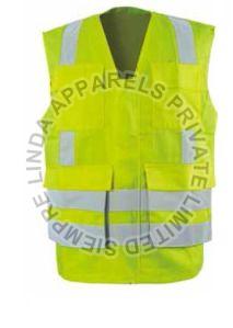Neon Safety Vest With High Reflective Tape Strip