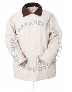 White Corduroy Collar Rain Jacket