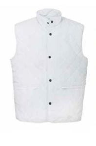 White Polyester Peach Fabric Body Warmer Vest