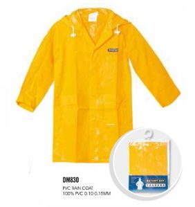 Yellow PVC Hooded Raincoat