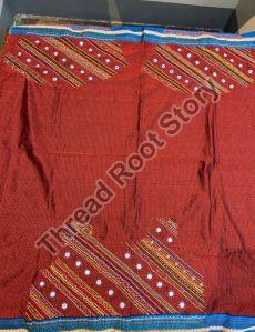Pure Ilkal Cotton Red Blouse Fabric