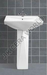 White Pedestal Wash Basin Set