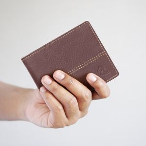 men kara genuine leather maroon wallet