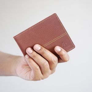 kara genuine leather orange wallet