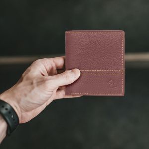 kara maroon men genuine leather wallet