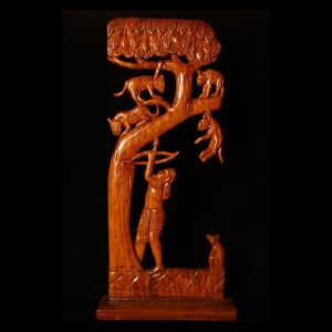 Jungle Hunt Scene Wooden Art