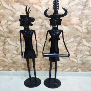 Wrought Iron Tribal Couple Sculpture