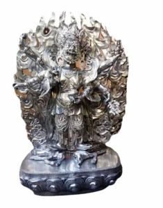 Brass Silver Coated Narasimha Statue