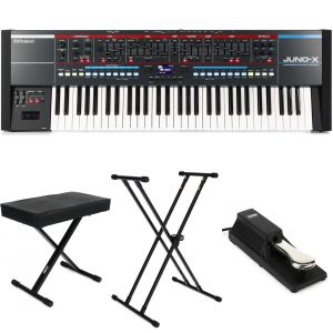 New Roland Juno-X 61Key Programmable Polyphonic Keyboard Synthesizer with Accessories