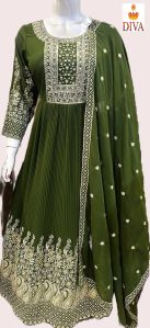 Embroidered Georgette Gown