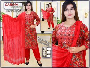 Red Cotton Pant Style  Suit