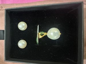 fresh water pearl earring pendant set