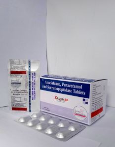 Aceclofenac 100 Mg, Paracetamol 325 Mg and Serratiopeptidase 10 Mg Tablets