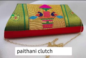 Paithani Clutch with Sling Chain