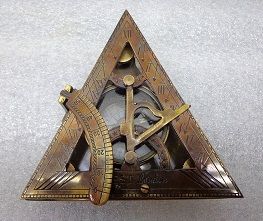 Nautical Brass Triangle Sundial Compass