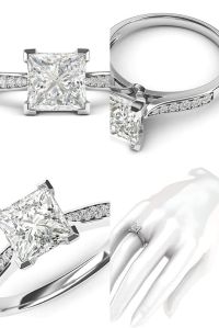 1.00 CT PRINCESS ROUND CUT ENGAGEMENT WEDDING WOMAN AND GIRL GIFT TYPE DIAMOND RING