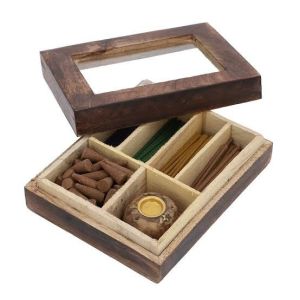 Wooden incence gift pack box