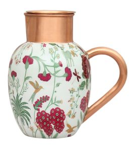 floral Copper Jug with Tumbler