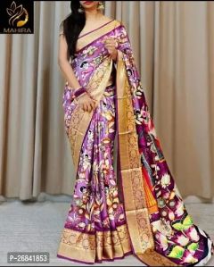 Fancy Chiffon Saree with Blouse Piece for  Women