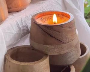 Wooden Candle Bowls