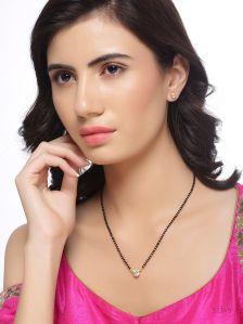 SH1-1094 Gold Plated AD Studded Solitaire Mangalsutra