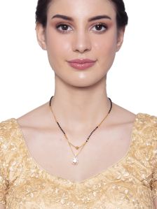 SH10-1535 Shoshaa Gold Plated Black Mangalsutra