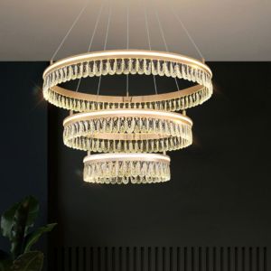 3 ring crystal LED chandelier