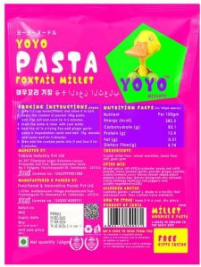 Yoyo Foxtail Millet Pasta 165gm, Shelf Life : 9months