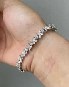 14k White Gold Marquise Cut Diamond Bracelets