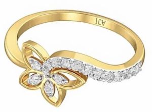 Ladies Gold Natural Diamond Ring