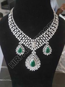 Greenstone Real Diamond Necklace