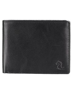 kara men black genuine leather bi fold vertical wallet