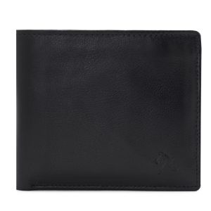 kara men coin pocket black genuine leather wallet