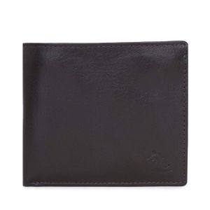 kara men coin pocket brown genuine leather wallet