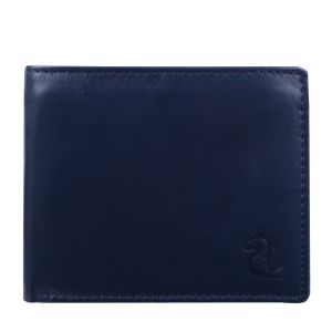 KARA Navy Genuine Leather Wallet for Men with Coin Pocket - Men's Leather Wallet