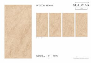 Weston Brown Seamless Collection Glossy Finish Vitrified Tile