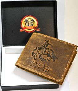 E-308 Mens Cow Hunter Leather Wallet