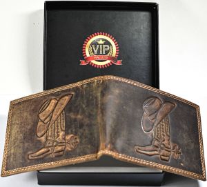 E-312 Mens Cow Hunter Leather Wallet