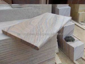 Indian Rainbow Sandstone Bullnosed Smooth Honed surface Coping Stone for swimming Pool Wall cladding