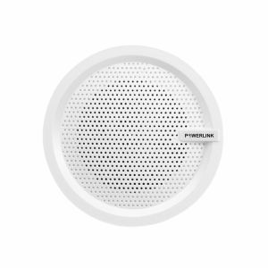 Powerlink 5 Inch 8 Watt Wired-In Flush Mount Ceiling Speaker Dotted Plastic Grill for Bathroom, Kitc