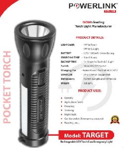 Powerlink &amp;quot;Target&amp;quot; Rechargeable Led Torch Powered by 1200mAH Li-Ion Battery