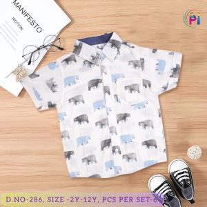 Half Sleeve Kids Boys Printed Shirt