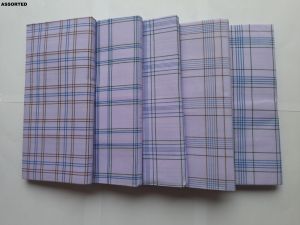 Mens White Cotton Checked Lungies