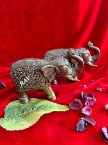 Brass Elephant Statue Set