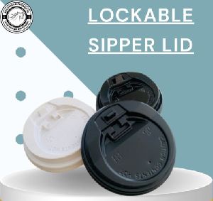 WHITE LOCKABLE SIPPER LID 90MM