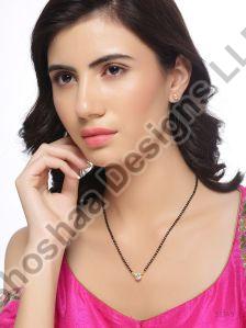 SH1-1094 Gold Plated AD Studded Solitaire Mangalsutra
