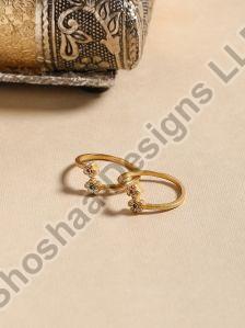 SH13-1779 Gold Plated White & Pink Toe Ring