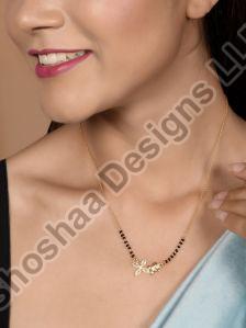 SH25-MS-AB-3048 Gold Plated Floral Mangalsutra