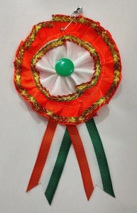2 Kali Khajoori Tiranga Satin Ribbon Badge